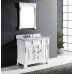 Huntshire 40" Single Bathroom Vanity in White with Marble Top and Square Sink with Mirror - B07D3Z5VK6